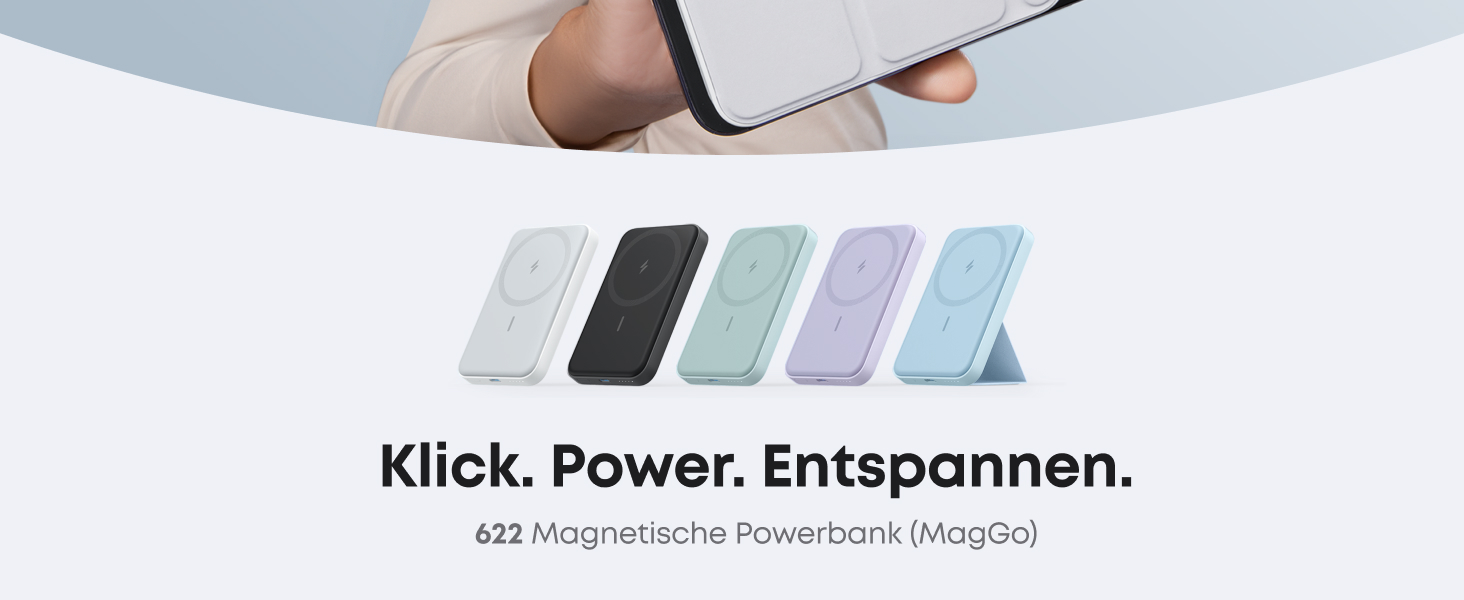 Anker MagGo Powerbank 5000mAh з магнітним з'єднанням, USB-C, для iPhone 17/16/15/14/13/12