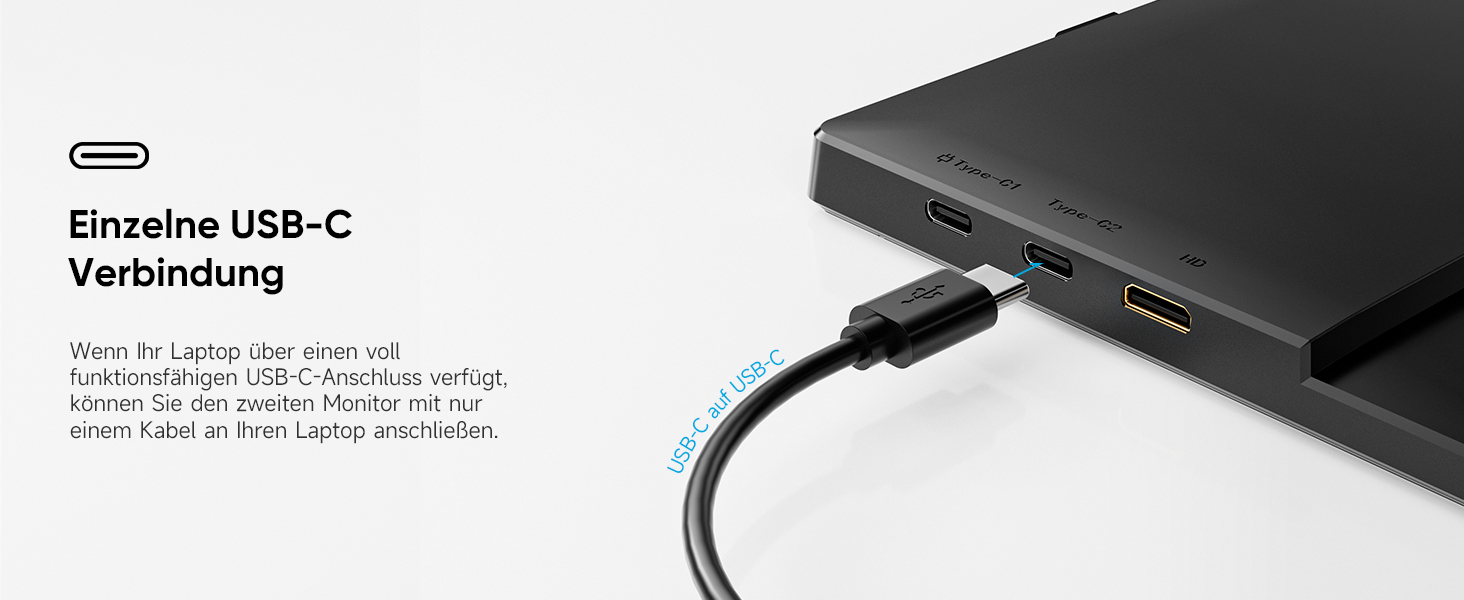 Портативний монітор 15.6 дюймів, 1080P FHD з підставкою, IPS екран з динаміками, тонкий додатковий монітор для ноутбука/ПК/Mac/PS4/Switch, USB-C/HDMI