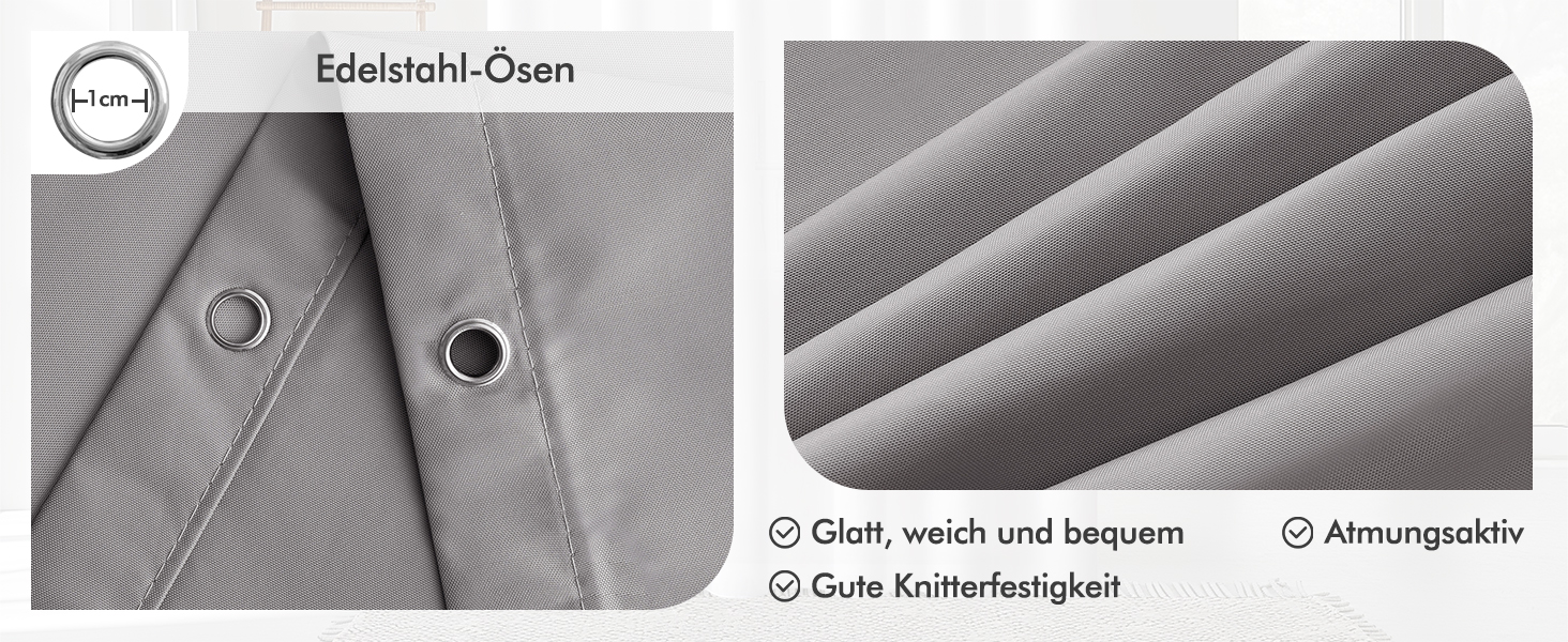 Шторка для душу MIULEE 180x200 см, зелена, водонепроникна, з кільцями, для ванни та душу