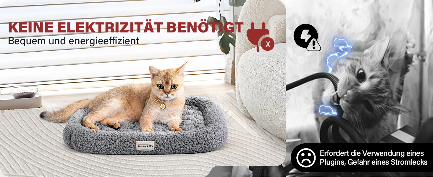 Самогріюча котяча деки Mora Pets: тепла, м'яка, 52x58 см, сіра. Самогріюча деки для котів та собак.