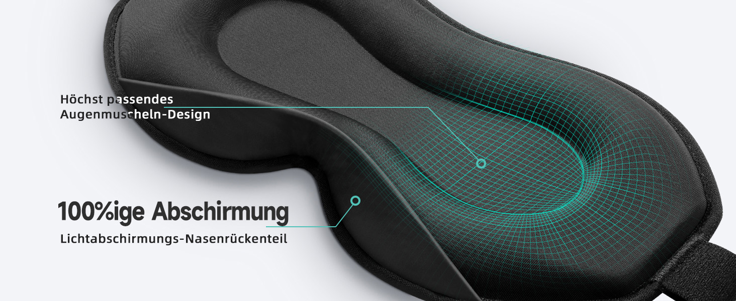 Маска для сну Umisleep для тих, хто спить на боці, з 3D-кишеньками для очей та регульованим гумовим ремінцем, блокує світло та дихає, підходить для чоловіків та жінок, для подорожей та йоги, чорна