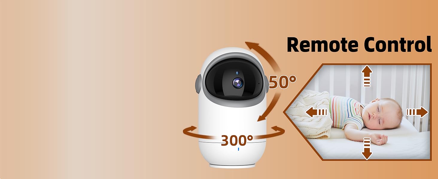 Дитячий відеоняня TakTark з камерою, 5'' IPS екран, поворот 300°, VOX, двосторонній зв'язок, нічне бачення, контроль температури