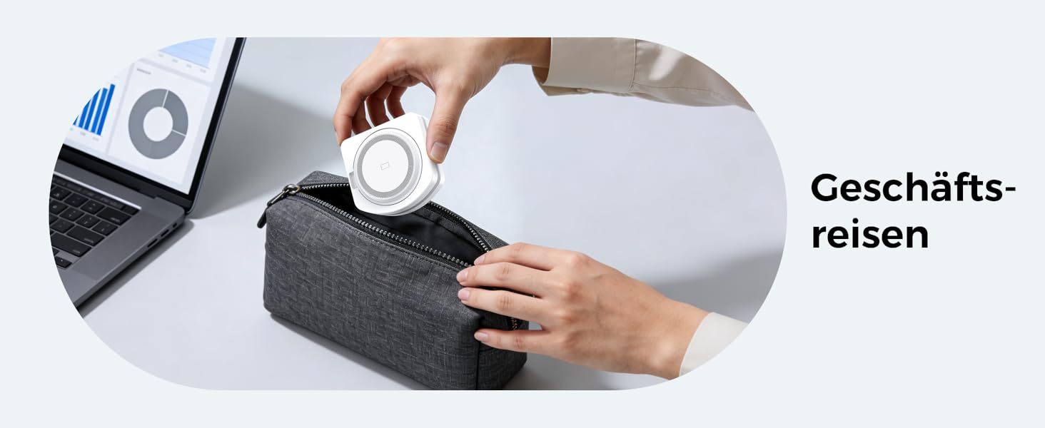 Бездротова зарядка Induktive для iPhone (MagSafe) 3-в-1: Apple Watch, AirPods, iPhone 17 Air/16/15/14/13/12 (Білий)