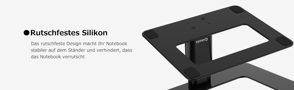 Підставка для ноутбука GOKEDA: ергономічна, регульована, з алюмінію, 11-17 дюймів, чорна