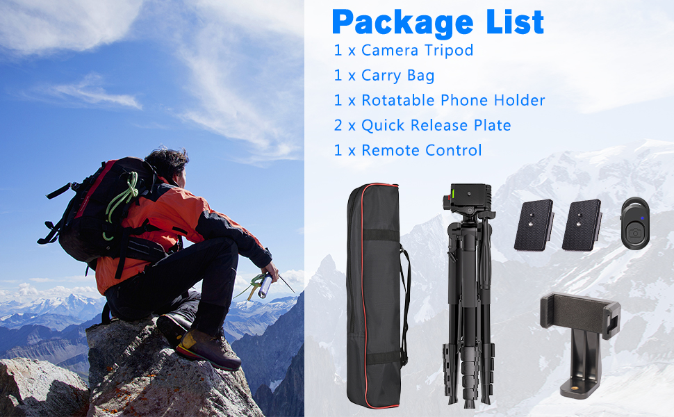 Штатив для камери 175 см, алюмінієвий відеоштатив з Fluid-головкою для Sony/Nikon/Canon, легкий штатив для телефону з 2 QR-пластинами, обертовий тримач для телефону/пульт дистанційного керування, для TikTok, Vlog (Чорний-175)