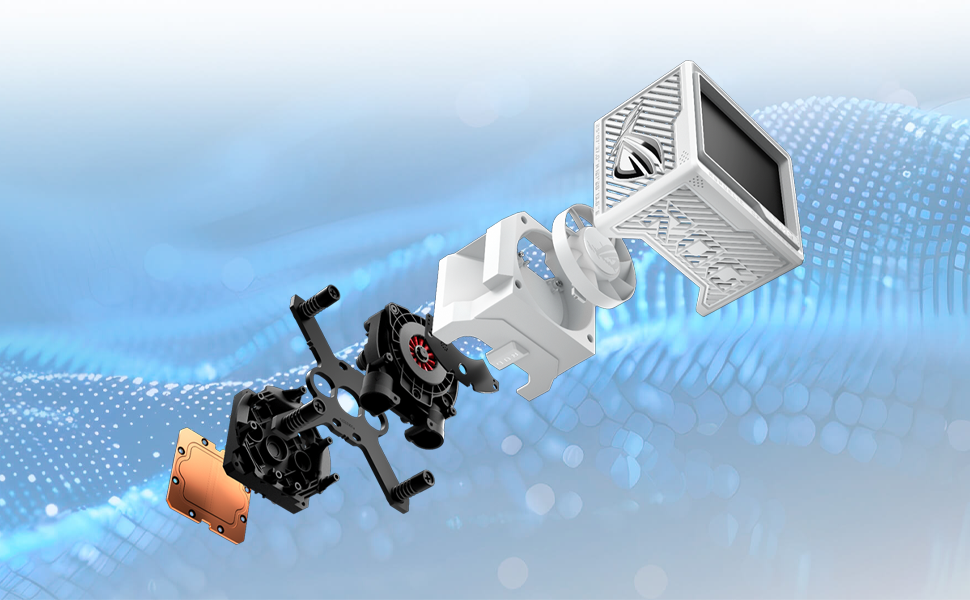 ASUS Prime LC ARGB LCD - Система водяного охолодження CPU з LCD-дисплеєм (2.3 дюйма, Asetek, Daisy-Chain, для Intel LGA 1851, 1700, 1200, 115X, AMD AM5, AM4) 3 вентилятори