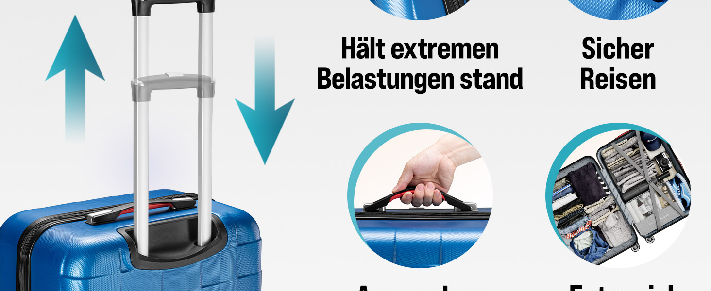 Набір валіз MONZANA® 3шт з TSA замком, органайзером, вагами та ременем. Чорний, M-L-XL