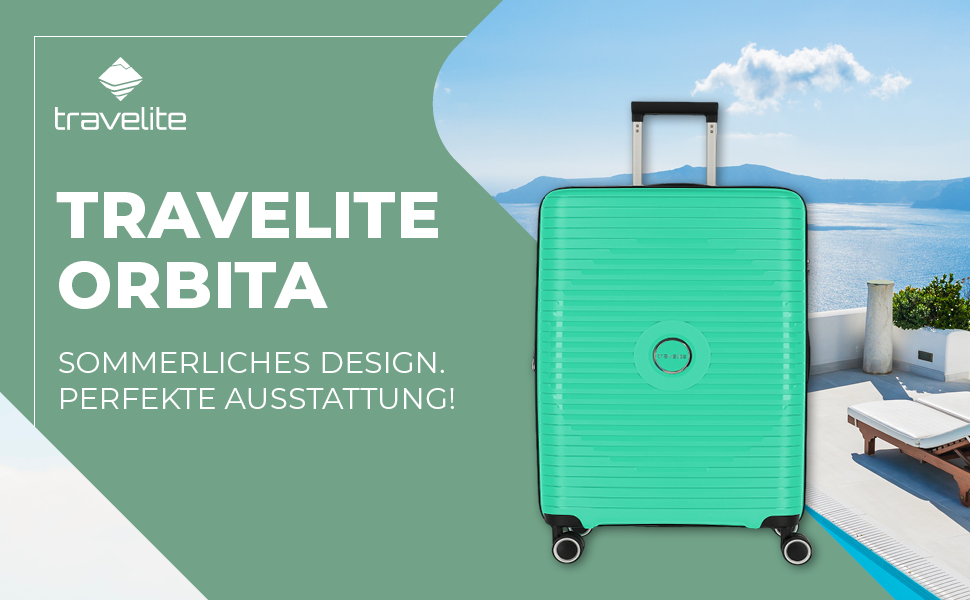 Набір валіз Travelite ORBITA 3шт (L/M/S) з TSA замком, 4 колеса, зелений