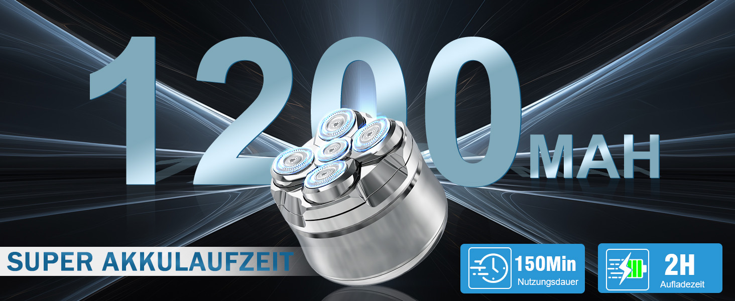 Електричний бритва для гоління голови Luctry 5D, водонепроникний, для чоловіків (срібний)