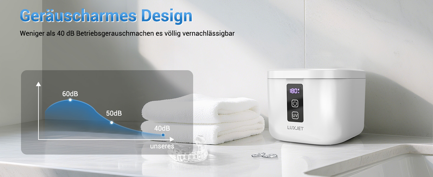 Ультразвуковий очищувач 48000Hz з УФ-дезінфекцією для зубних кап, брекетів, протезів та ювелірних виробів - 300 мл, 24 Вт