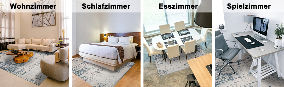 Килим з коротким ворсом для вітальні: абстрактний дизайн, сірий колір, 120 x 160 см