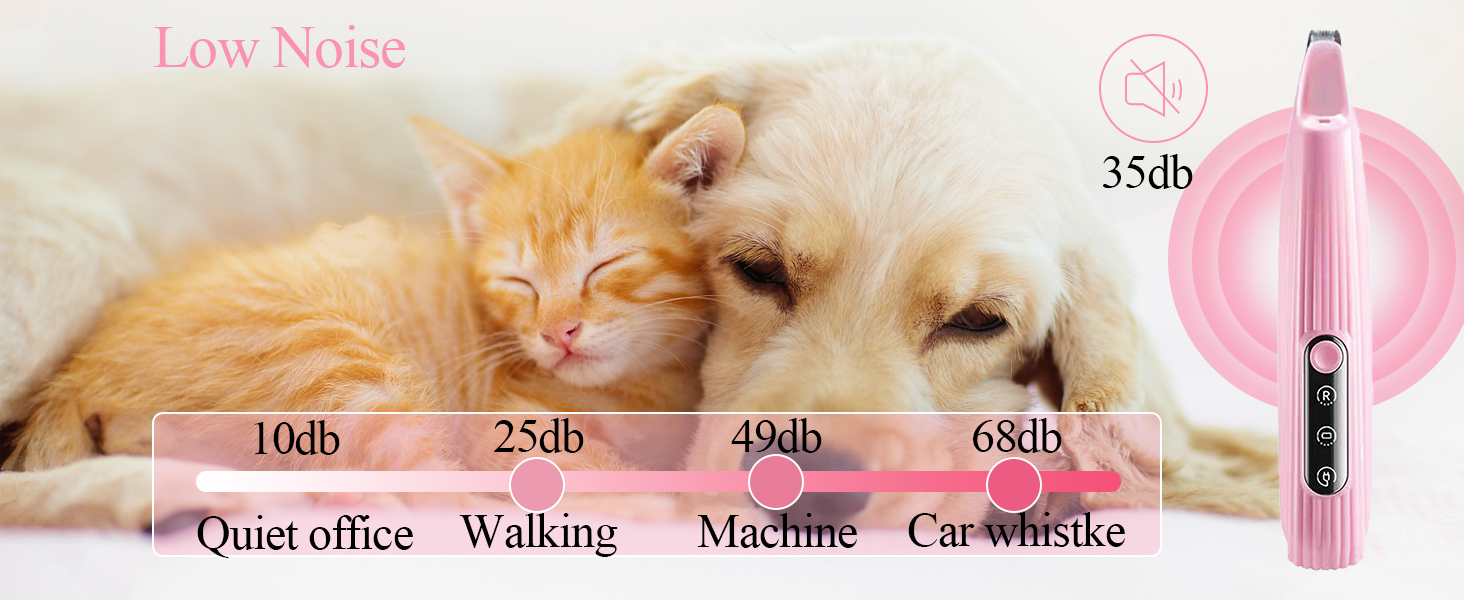 Триммер для собак LOEVERY з LED-підсвічуванням, 9 мм, USB-зарядка, рожевий. Ідеально для догляду за лапами, очима, обличчям та вухами