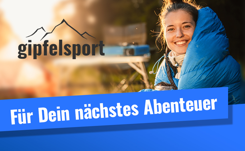 Спальний мішок Gipfelsport Ultraleicht 4 сезони [-20°C - 15°C] | Ultralight, Mumienschlafsack для кемпінгу, трекінгу та подорожей | 10°C, блакитний