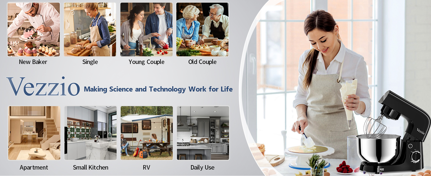 Міксер тістовий Vezzio Knetmaschine 1500W, 4.5л, 10 швидкостей, зелений/чорний