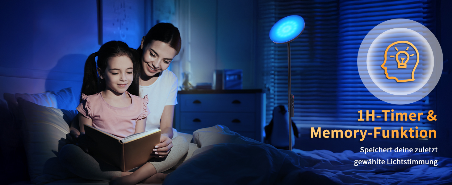 Стійка лампа LuminexDesigns з полицею, 36W+7W LED, диммування, 3200LM+600LM, сучасний дизайн, для вітальні та як настінний світильник, з пультом керування, 2700K-6500K, чорний колір