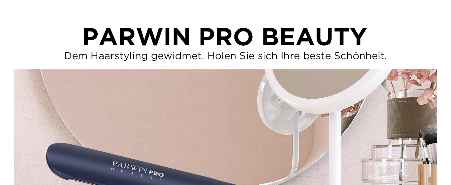 Випрямляч для волосся PARWIN PRO BEAUTY 2-в-1 з насадкою для локонів, іонізація, титанове покриття, LCD дисплей, 130°C-230°C