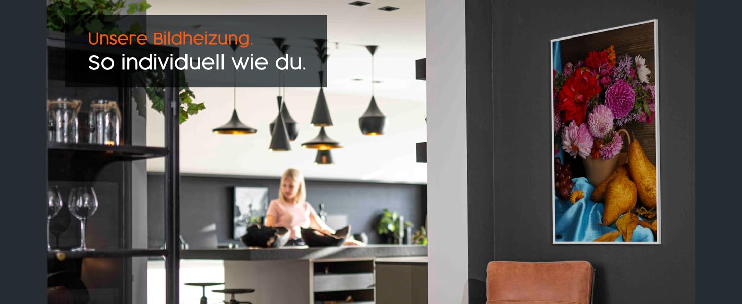 Інфрачервовий обігрівач König Haus Standgerät 1200 Вт - енергозберігаючий, мобільний, з термостатом та підставкою. Модель з мотивом: вогнище.