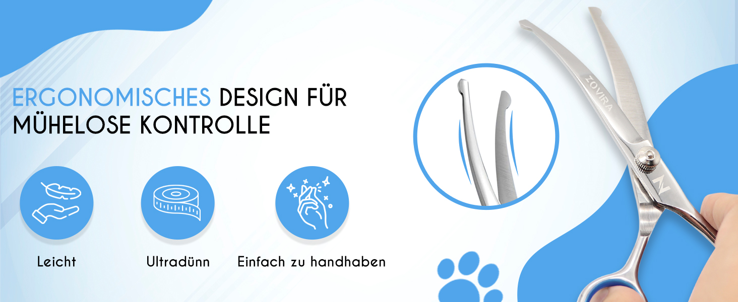 Набір для грумінгу собак та котів: професійні ножиці для стрижки та підстригання шерсті з шкіряною сумкою, нержавіюча сталь