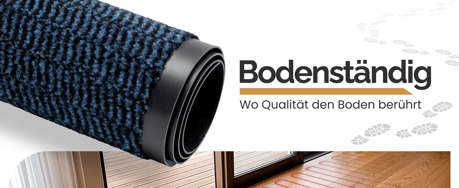 Килимок для дому 60x90 см, блакитний - Schmutzfangmatte для приміщень, килимок для входу, антиковзаючі