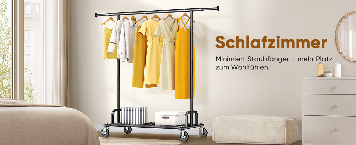 Підвісний стійка для одягу HOKEEPER на колесах, 136 кг, важкий, висувна штанга (S002K)
