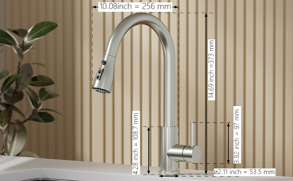 Чорний кухонний змішувач SEMANEY з витяжною лійкою, 3 функції, поворотний на 360°, з нержавіючої сталі (щіткова обробка)