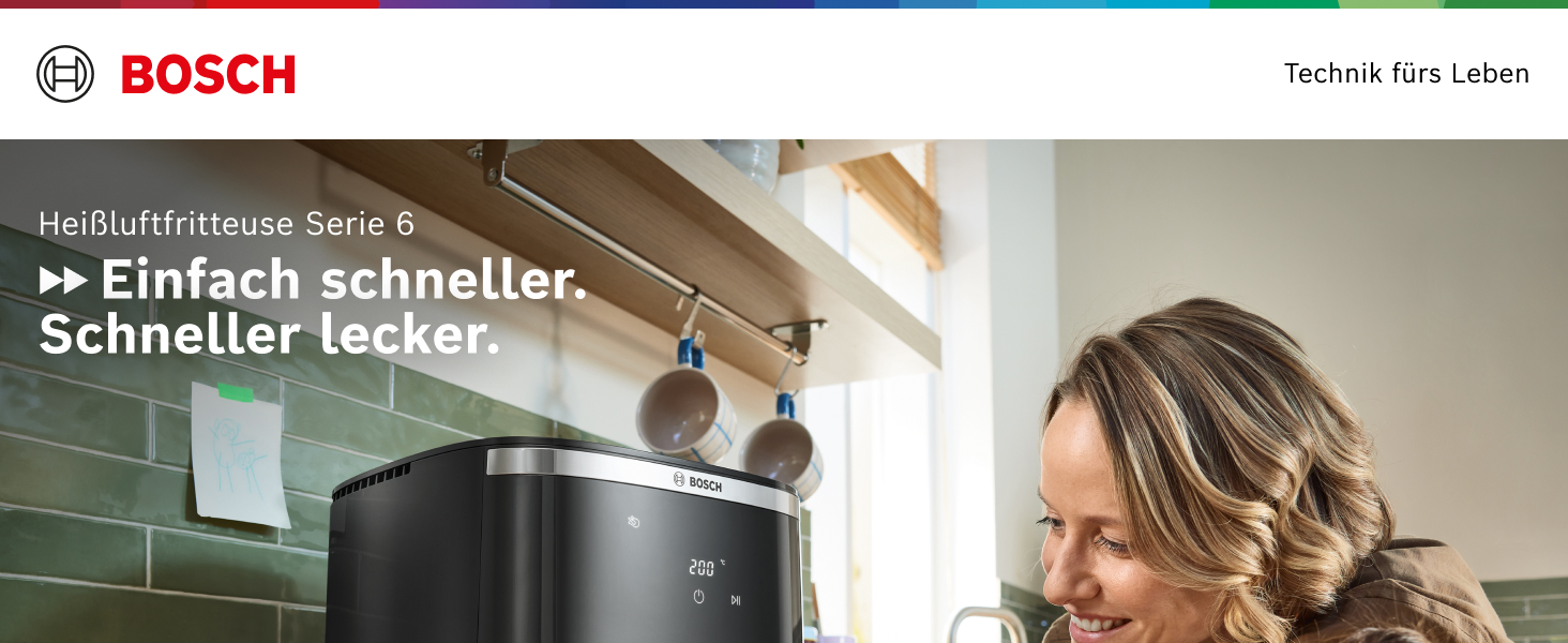 Фритюрниця повітряна Bosch Serie 6 XXL, 7.2 л, 7 програм, чорна, MAF671B0