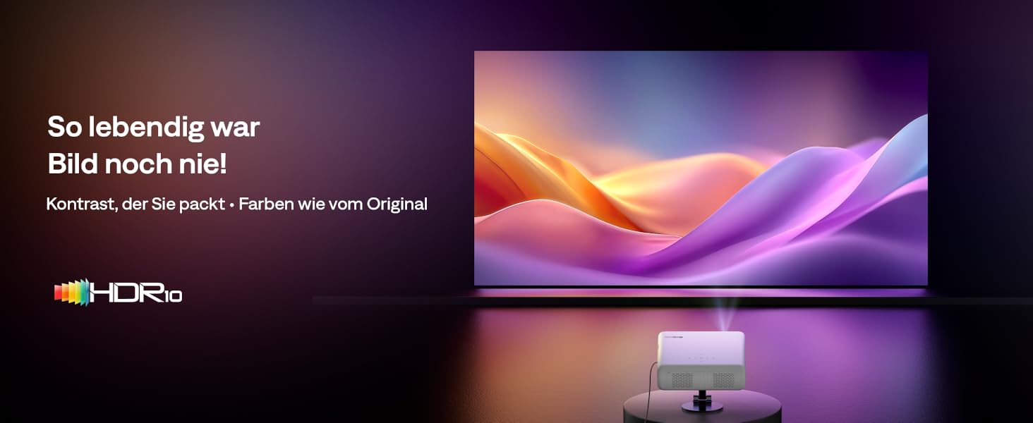 Aurzen Eazze D1 Smart Beamer: 4K проєктор для домашнього кінотеатру з WiFi, Bluetooth, автофокусом та корекцією трапецеїдальних спотворень. Підтримка Netflix, Dolby Audio, Full HD 1080P. Білий (GTV)