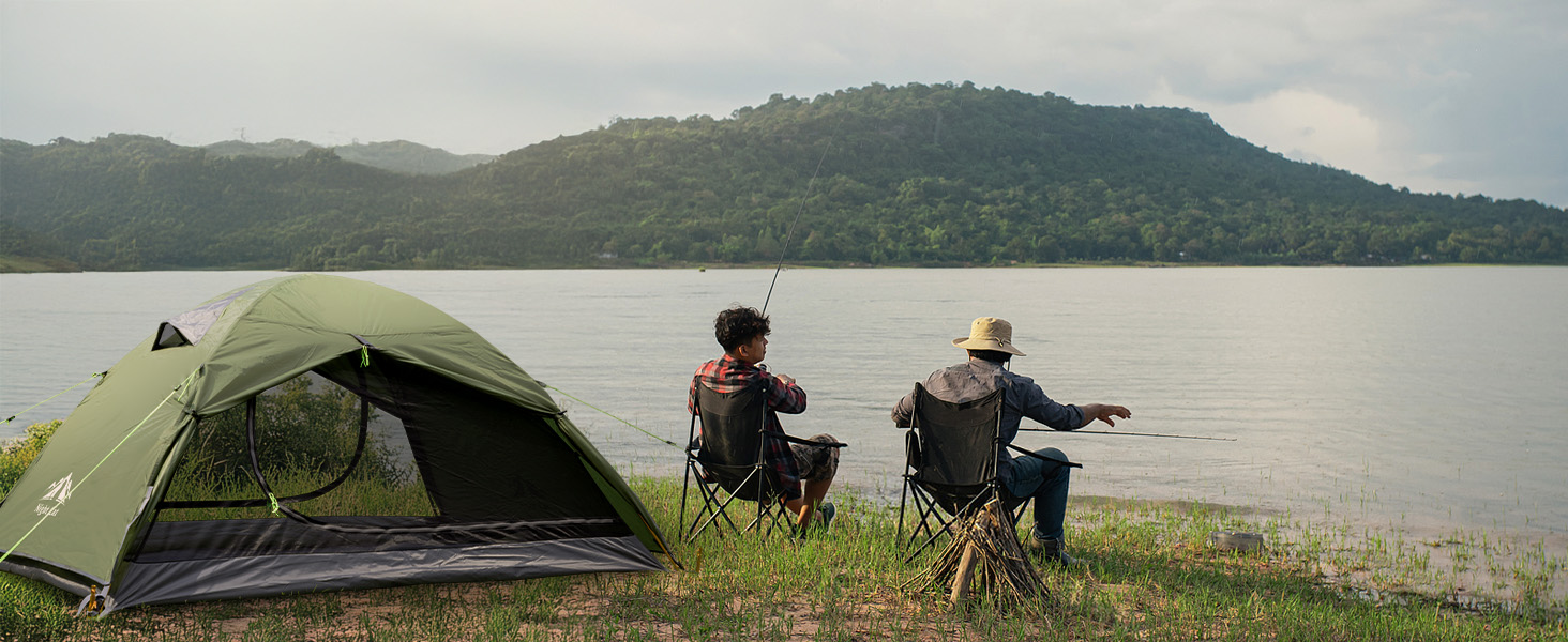 Намет Night Cat Camping для 2 осіб: Водонепроникний, легкий, 3 сезони, з тамбуром, зелений