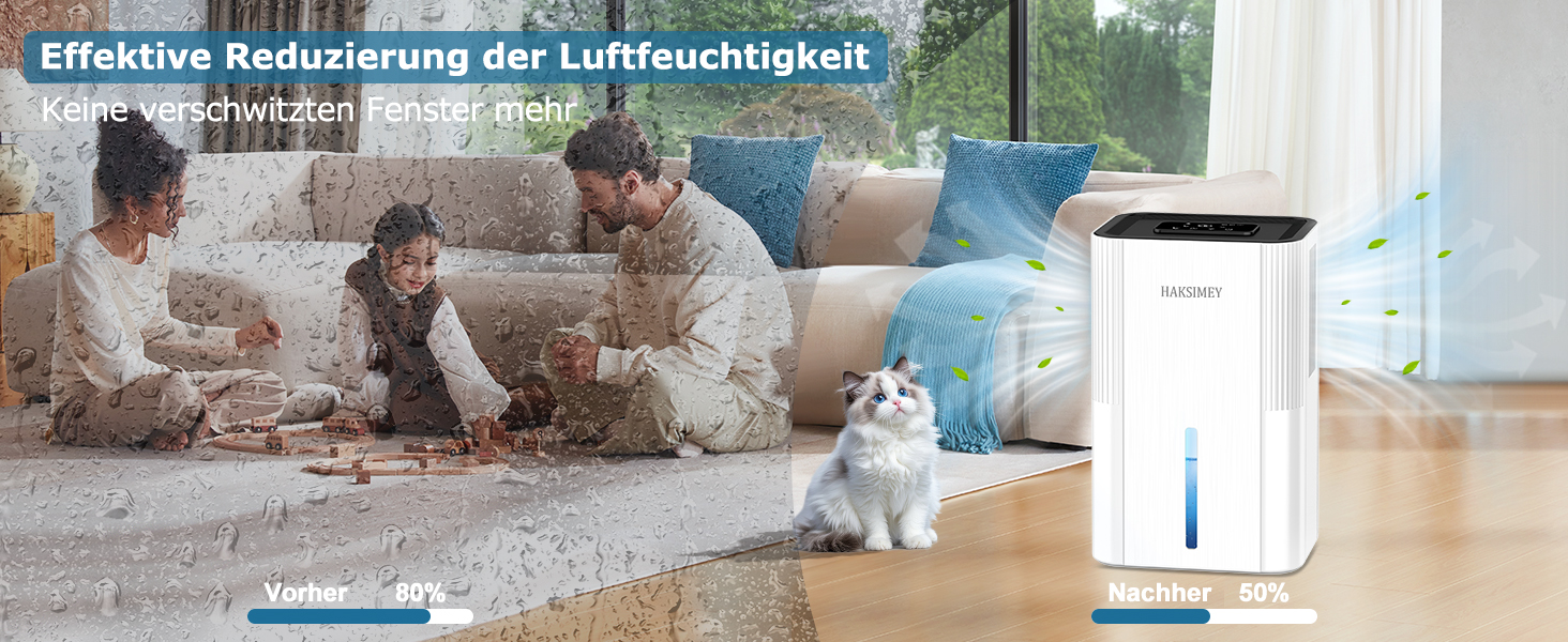 Електричний осушувач повітря 2800 мл | Тихий осушувач для дому з авто-розморожуванням та таймером | Осушувач для підвалу, ванної кімнати | 7-кольорове LED підсвічування з нічним режимом, 500 мл/на добу