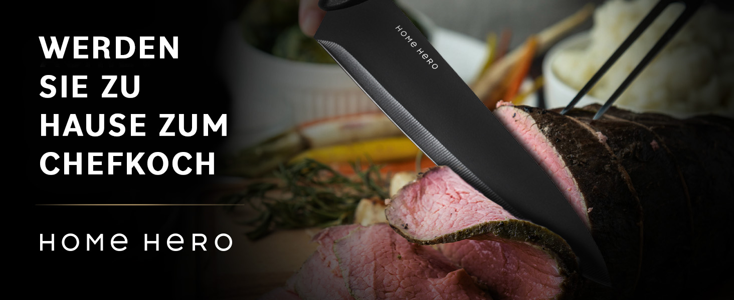 Home Hero Stainless Steel Kitchen Knife Set - 7 Piece Professional Chef Knife Set