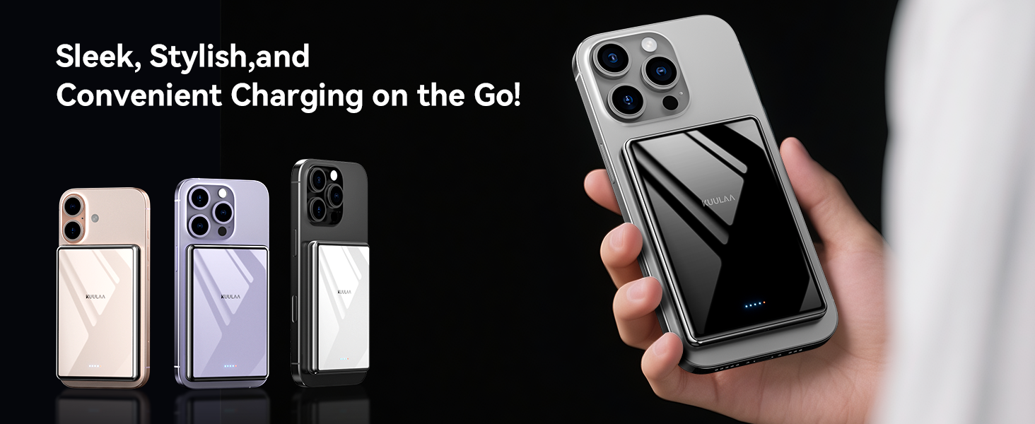 Power Bank Magsafe 5000mAh/10000mAh (Сірий/Чорний) - Бездротова зарядка, PD 20W, USB-C, Тонкий, для iPhone 16/15/14