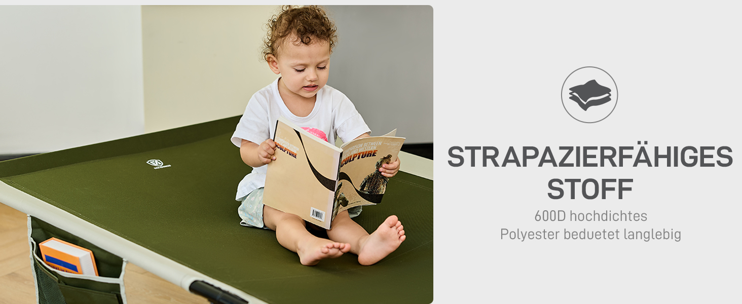 Розкладне ліжко EVER ADVANCED для кемпінгу та відпочинку: 214x106 см, 300 кг, чорне