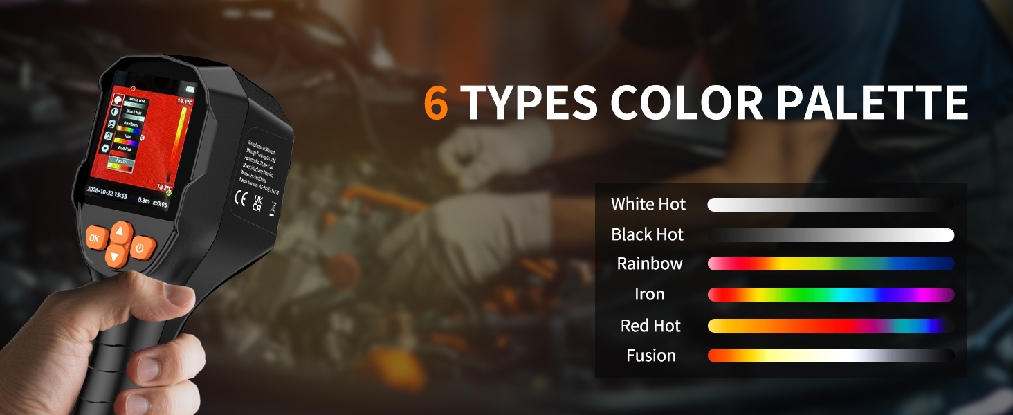 Тепловізор SuperIR 240x240: Тепловізійна камера з інфрачервоним термометром та видимим зображенням, 25 Гц, -18°C до 550°C