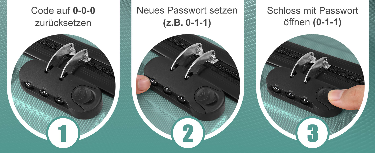 Набір валіз LEADZM 4 шт. з косметичками, посилені кути, ABS, телескопічна ручка, ручна поклажа (Чорний, Турквіс)