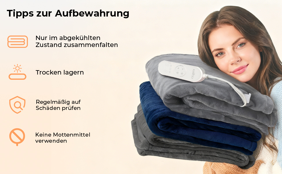 Електрична ковдра Celeste з автовимкненням 180x130 см, 9 рівнів нагріву, таймер, для софи, ліжка та офісу, темно-сіра