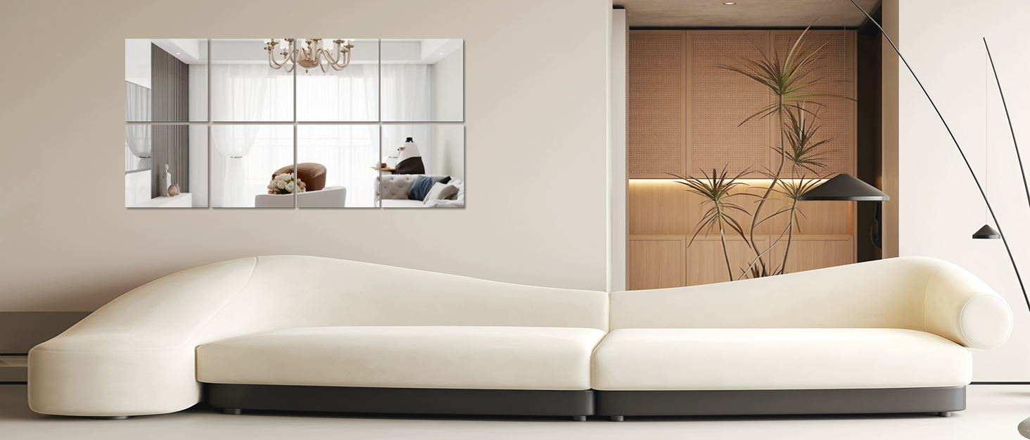 Акрилові дзеркала на стіну, самоклеючі, 4 шт., безпечні, для макіяжу, дому, спортзалу (30x30 см, 20x20 см)