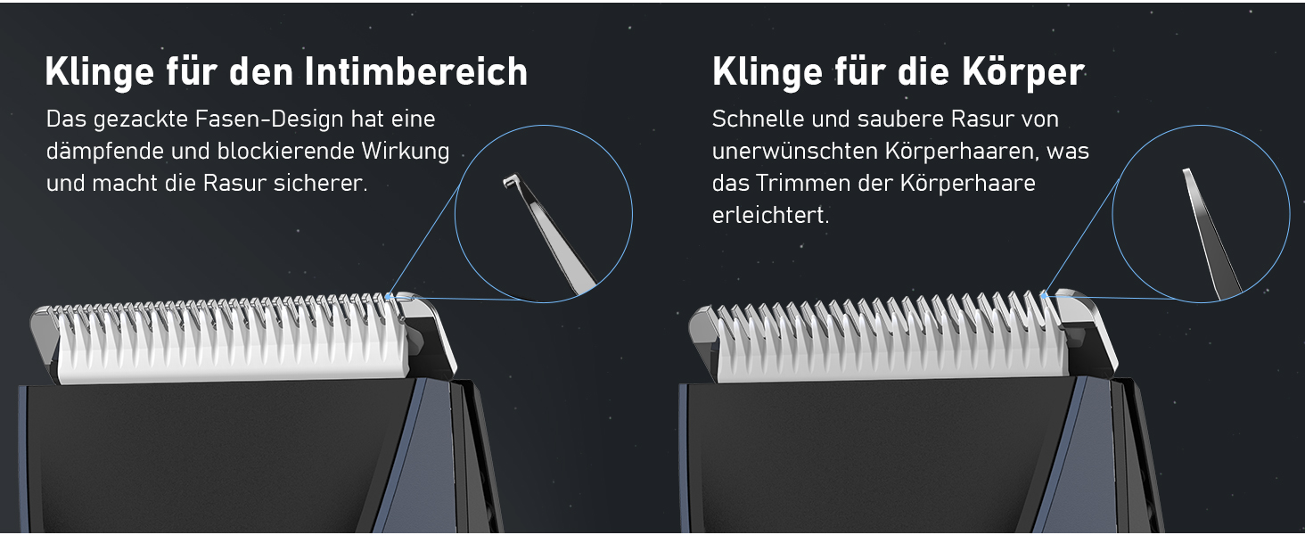 Електричний чоловічий триммер для тіла Kibiy з LED-дисплеєм, IPX7, водонепроникний (синій)