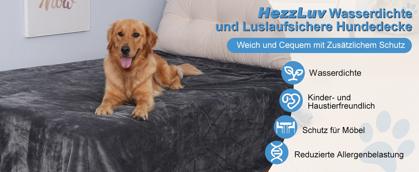 Водонепроникний плед для собак 100x120 см, миючий, з фланцевої тканини, для диванів та ліжок, з неслизьким покриттям, теплий, м'який, захист від протікань, захист меблів для собак та котів (M 100x120 см)