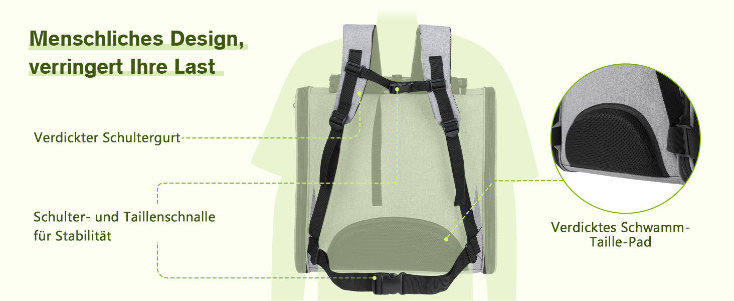 Рюкзак для собак та котів Pecute: переноска для 2 котів або 1 собаки, сірий