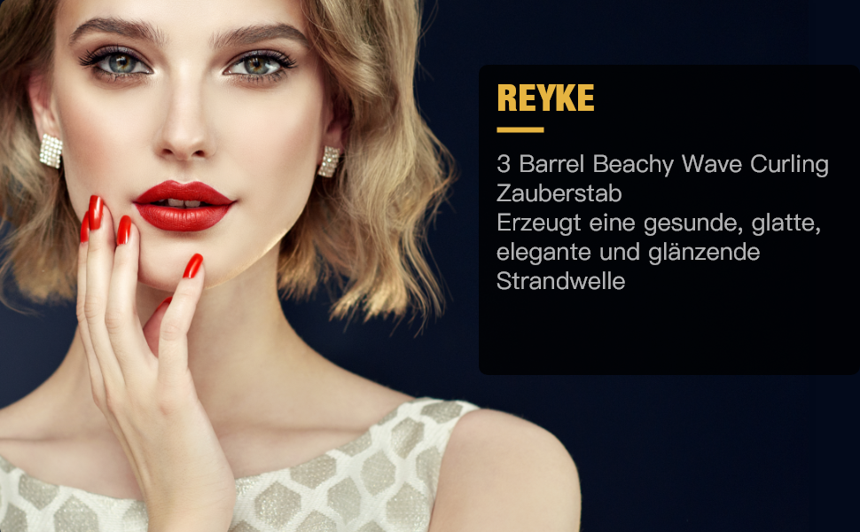 Reyke Welleisen 22mm: Локон для великих хвиль з регулюванням температури, швидким нагрівом, для довгих та коротких волосся