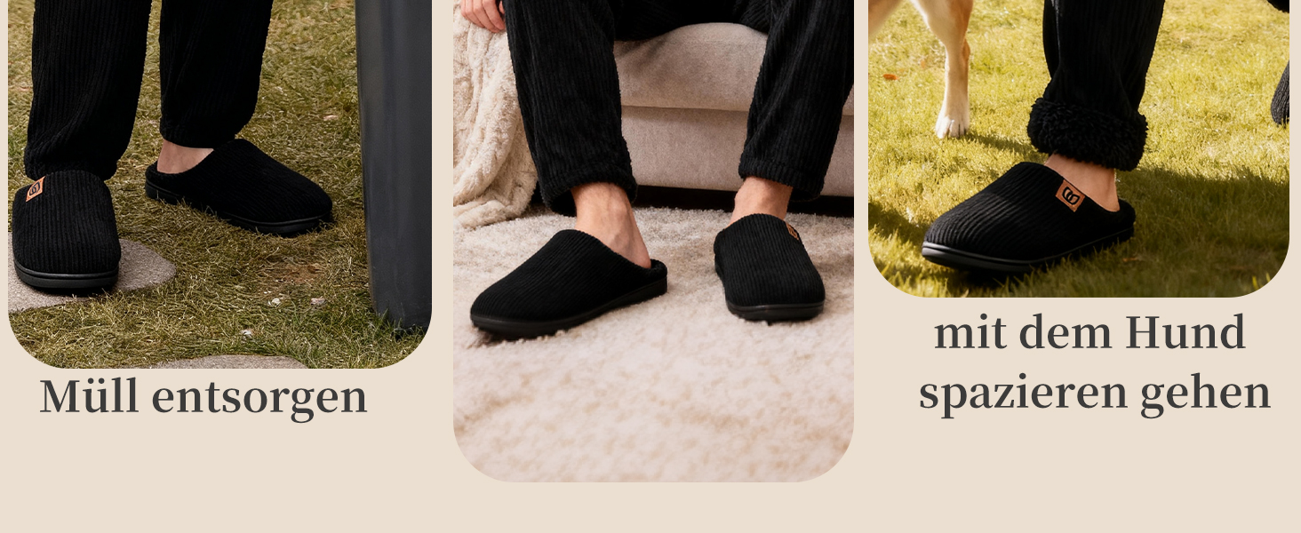 Тапочки чоловічі WateLves з корду та піною Memory Foam, антиковзкі, теплі, зручні, смугасті, чорні, 42/43 EU