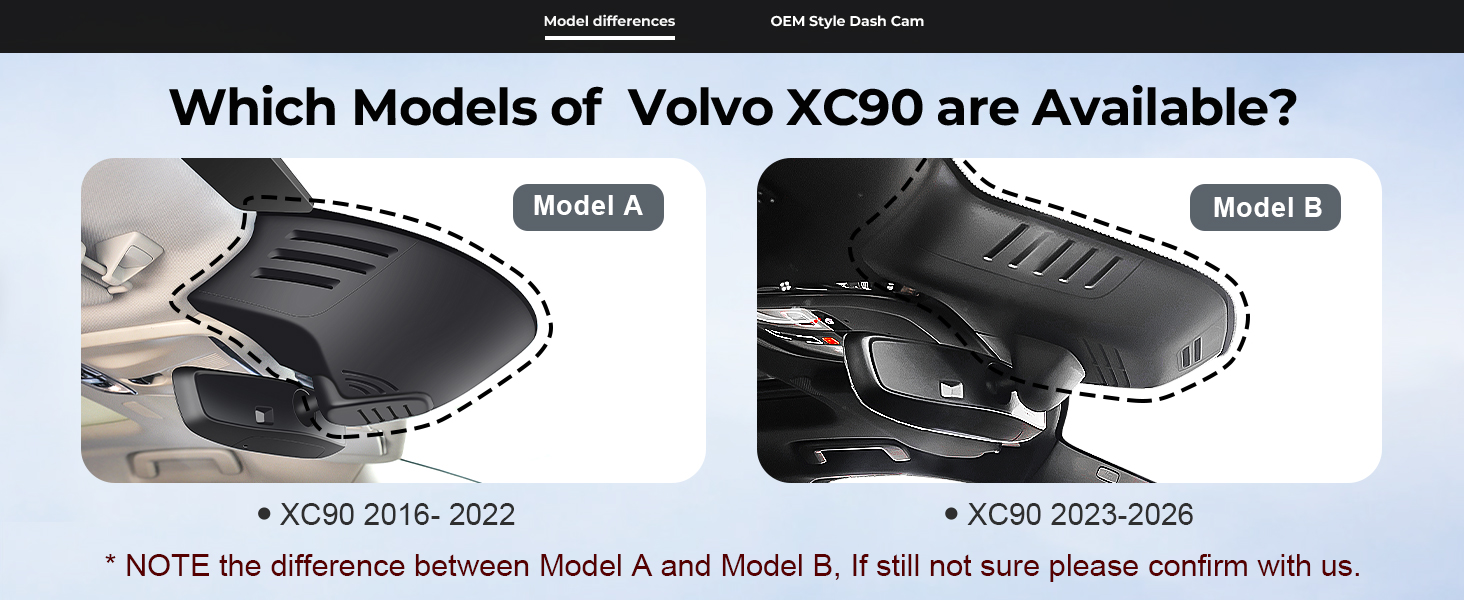 Відеореєстратор 4K для Volvo XC90 (2023-2026) Model B: інтегрований, WiFi, 64GB, UHD 2160P