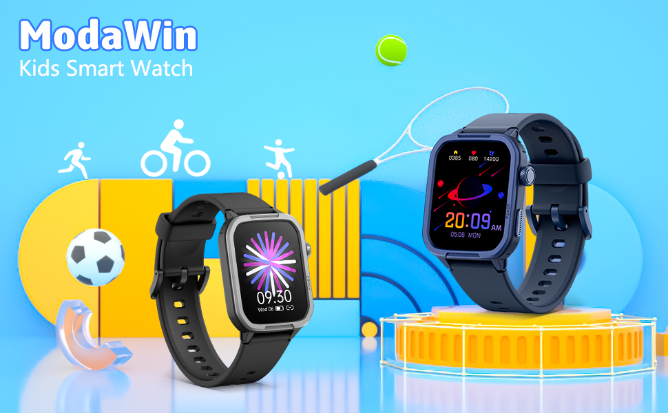 Дитячий розумний годинник-фітнес-трекер з пульсометром, лічильником кроків, монітором сну та водонепроникністю IP68. Подарунок для дітей 6-16 років (Блакитний)