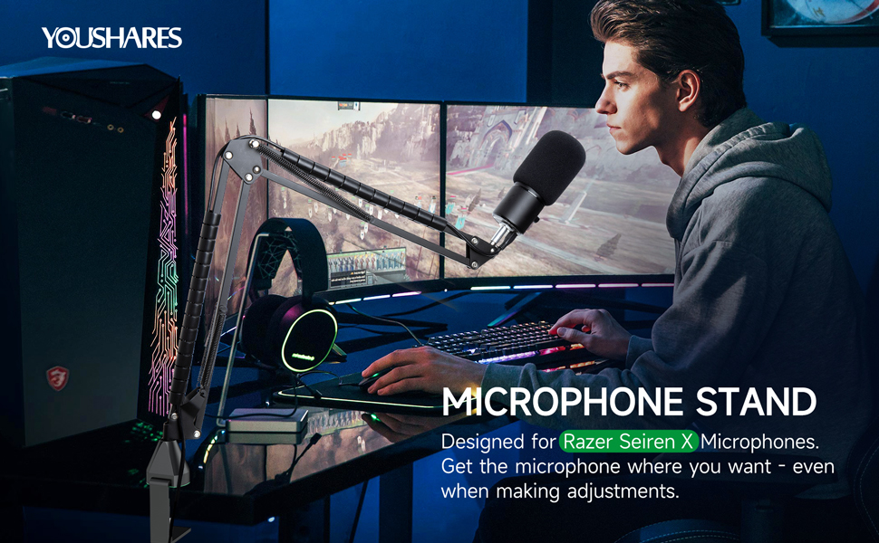 Razer Seiren X: кріплення-плече для мікрофона з поп-фільтром (YOUSHARES)