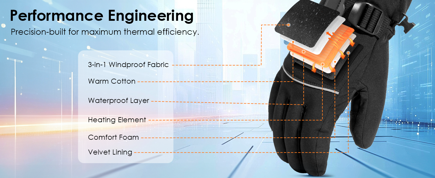 Обогріваючі рукавички Minthouz для жінок та чоловіків, 7.4V 3000mAh, з акумулятором, 6-шарова оболонка, 3 режими нагріву, сенсорний екран, для поїздок, водіння та спорту на відкритому повітрі
