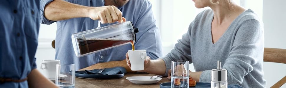 Френч-прес WMF Coffee Time 0,75 л, подвійне скло, для кави, на 6 чашок, скляний, можна мити в посудомийній машині