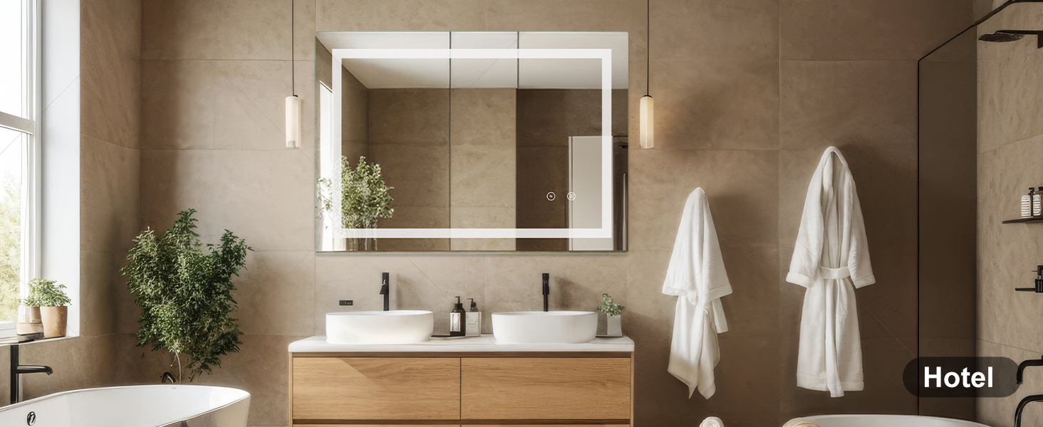 Дзеркало для ванної кімнати Sanitemodar LED 50x70 см з підсвічуванням, протизапотівальне, з сенсорним вимикачем