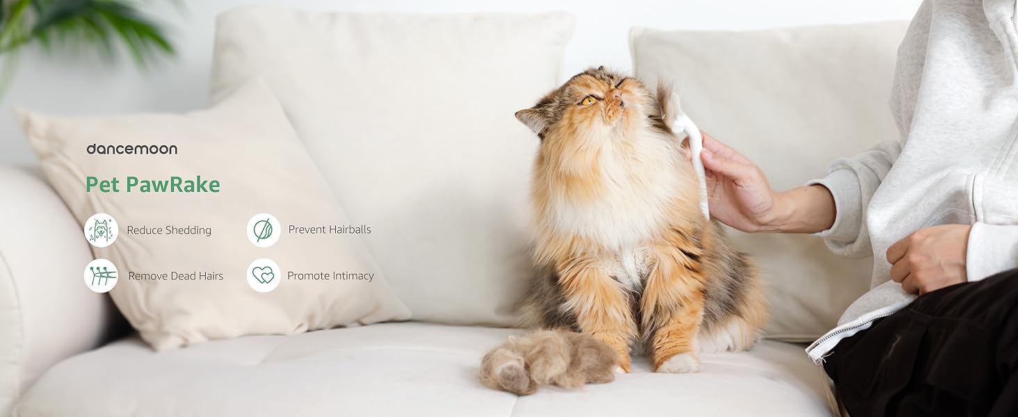 PawRake – щітка для котів та собак на вигляд копалки, для видалення підшерстка, для середньої та довгої шерсті, для комфортного догляду за шерстю