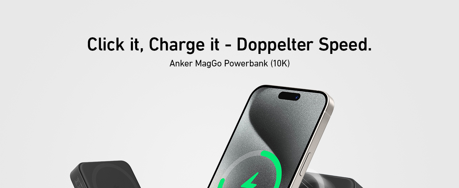 Powerbank Anker MagGo: 10000mAh, Qi2, 15W MagSafe, USB-C, з дисплеєм та підставкою, чорний
