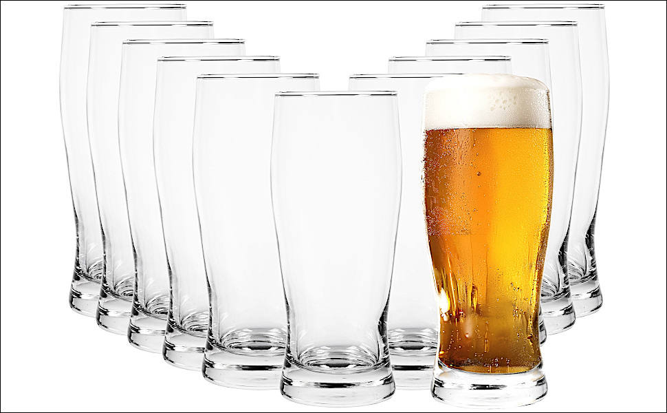 Набір пивних келихів 12er-Box Biergläser (скло, вироблено в ЄС, зручна форма) для пива, придатні для мийки в посудомийній машині